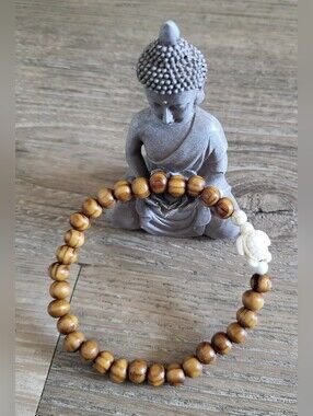🐢 Grounded Flow Howlite Turtle & Rosewood Anklet